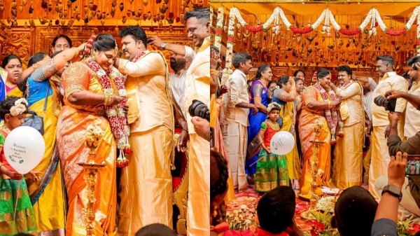 Indraja Shankar weds Karthick in a grand wedding bash photos out now