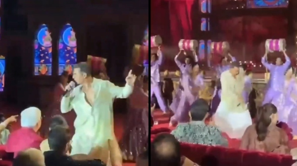 Bollywood Actor Akshay Kumar sings Punjabi song in the Anant Ambani - Radhika Merchant Pre Wedding Celebration