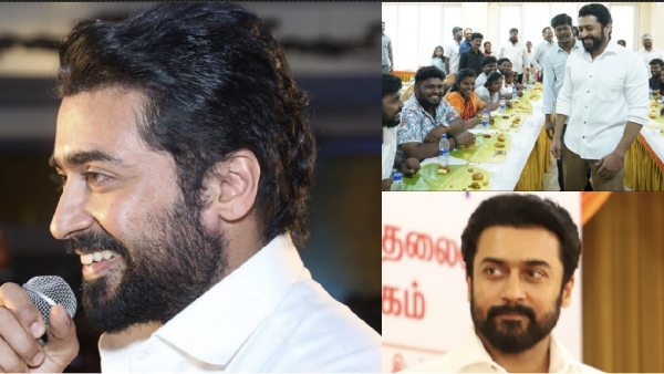 Actor Suriya arranged feast to his fans recently helped in flood relief