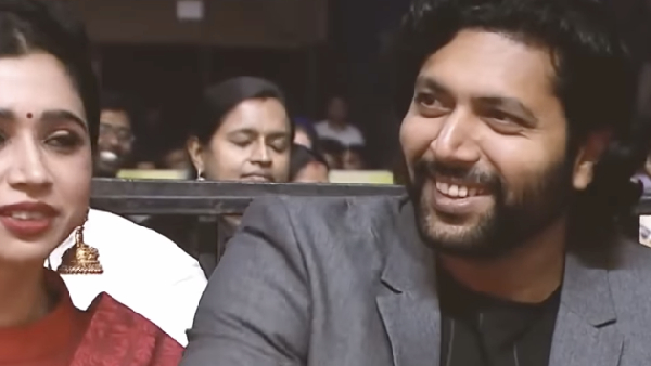 Jayam Ravi cute romantic ditches with his wife Aarti at cinema function makes fans happy