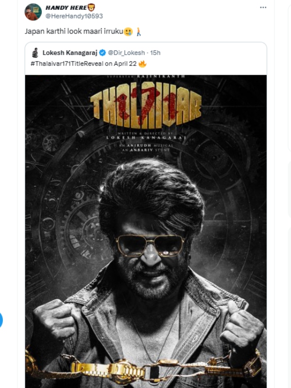 Thalaivar 171 looks like Karthi s flop movie Japan trolledy by Vijay fans