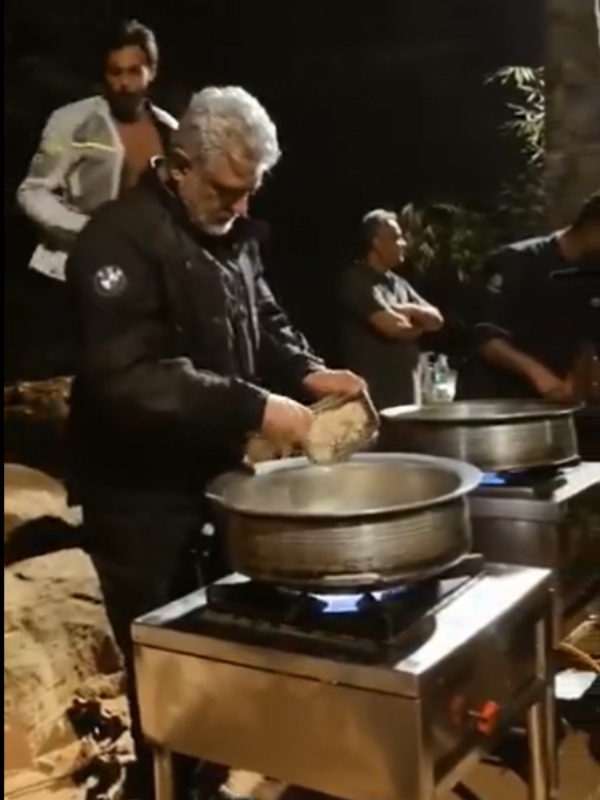 Ajith s Making a biryani video is trending on social media Ajith s Making a biryani video is trending on social media