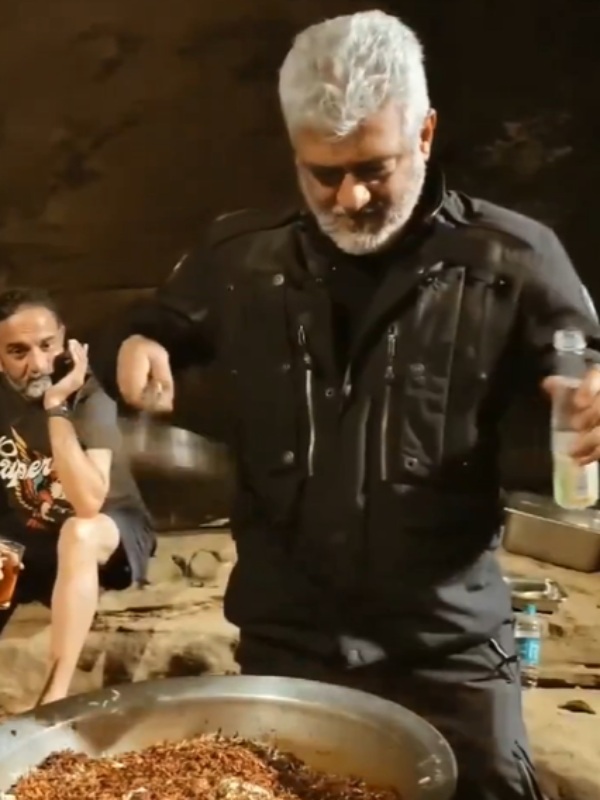 Ajith s Making a biryani video is trending on social media Ajith s Making a biryani video is trending on social media