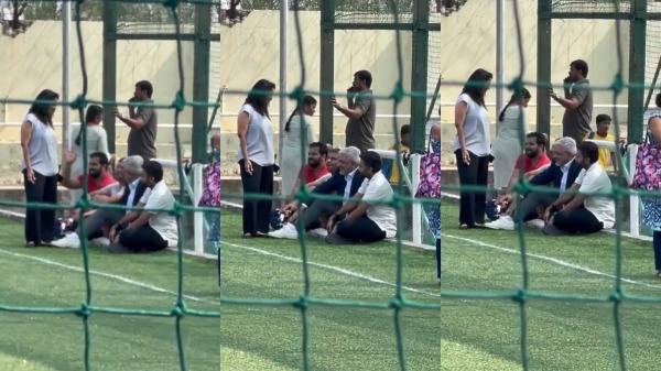 Actor Ajith visits his son Advik s school today and enjoys his football match