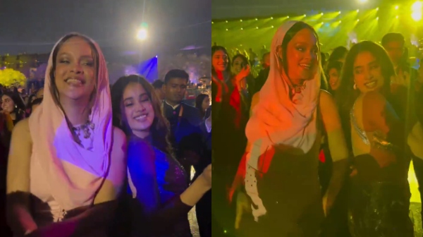 Janhvi Kapoor dance with pop star Rihanna at Anant Ambani wedding bash video trending