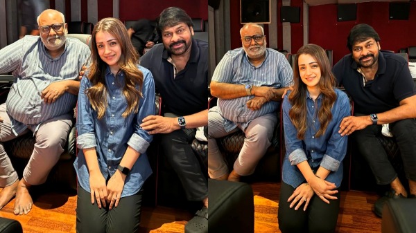 Actress Trisha new photos with Chiranjeevi and Keeravani in Instagram Actress Trisha new photos with Chiranjeevi and Keeravani in Instagram