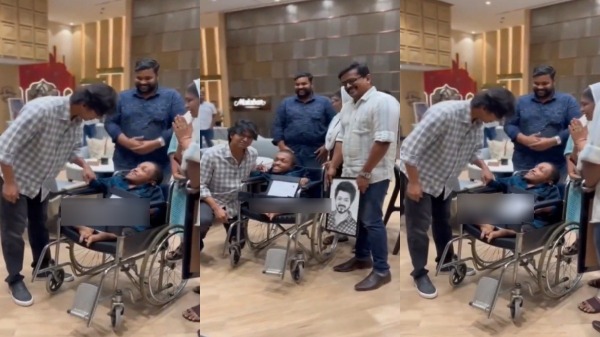 Actor Vijay shake hands with Physically challenged person in Kerala