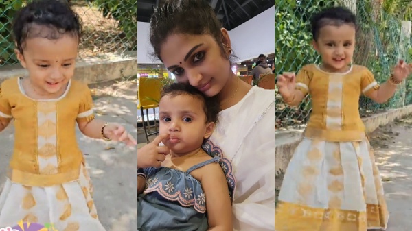 Serial actress Divya sridhar expressed happiness about her daughters first birthday