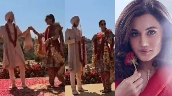 The video of Tapsee Mathias boe getting married video is trending
