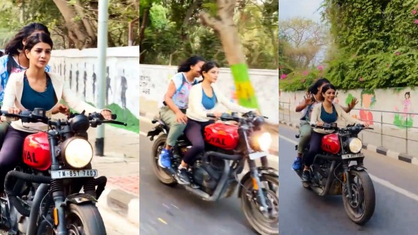 Cook with Comali fame Pavithra Lakshmi rode bullet without helmet and shares video Cook with Comali fame Pavithra Lakshmi rode bullet without helmet and shares video