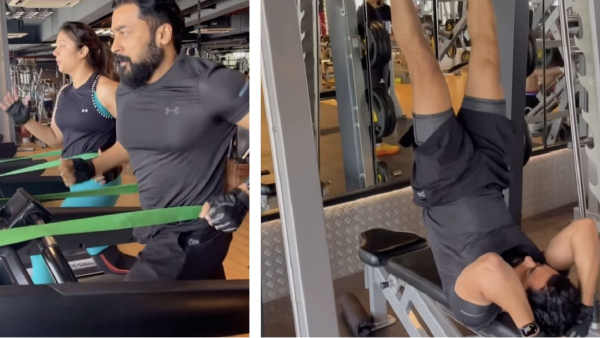 A video of Suriya and Jyotika working out at the gym has trend on social media