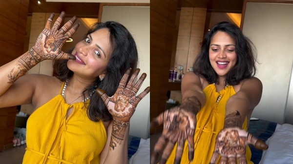 Actress Amala paul shared Mehandi video trending on social media