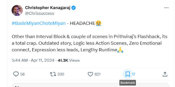 Bade Miyaan Chote Miyan Twitter Review and Reactions in Tamil