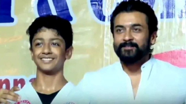 Suriya Son Dev is a very disciplined student told by Karate Master Balamurugan