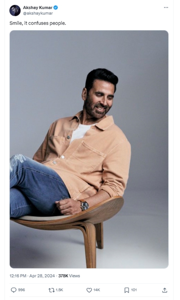 Fans trolled Akshay Kumar after he shares a post in his Twitter handle