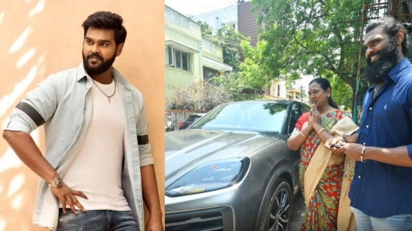 Actor Shanmuga pandian gets costly car from his elder brother Vijaya prabhakaran as a birthday gift