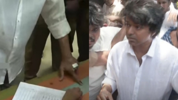 Vijay injured in his hand reveals after he cast his vote upsets fans