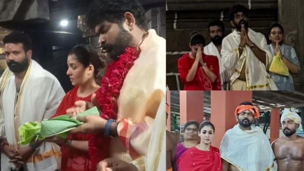 Nayanthara and vignesh shivan visits Kanyakumari and Tiruchendur temple