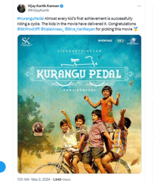 Sivakarthikeyan s Kurangu Pedal Twitter Review and Reactions