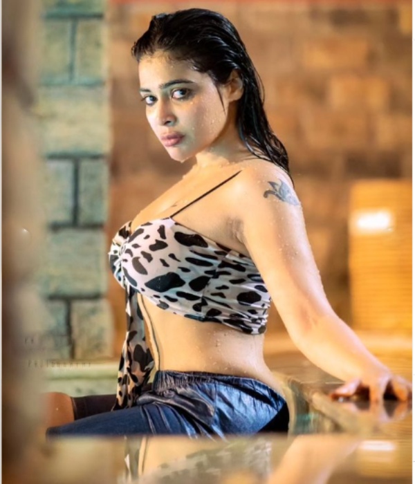 Actress Dharsha gupta swimming pool pics trending on social media Actress Dharsha gupta swimming pool pics trending on social media