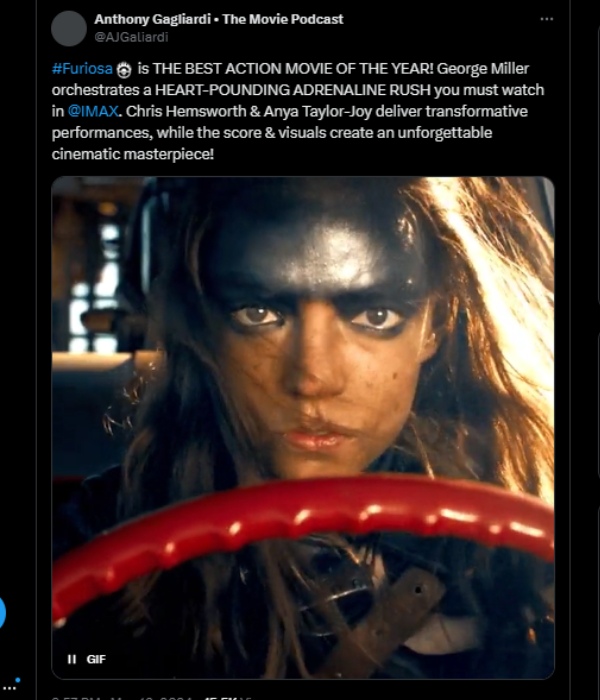 Furiosa Twitter Review in Tamil  George Miller again gives a wonderful action experience for fans