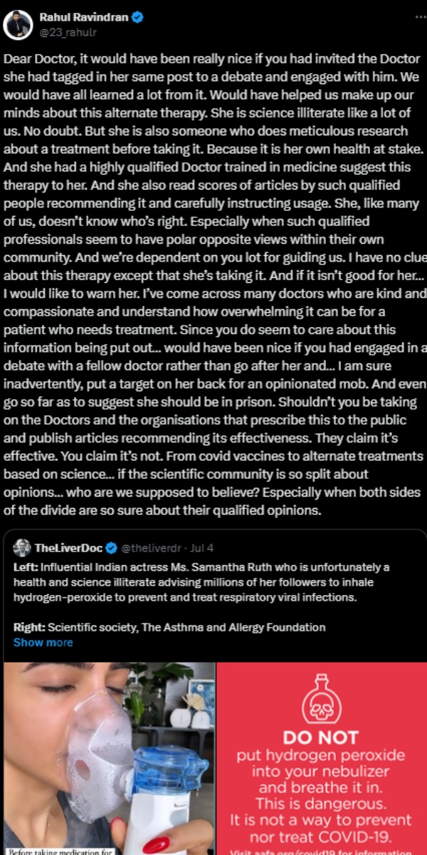 Samantha Rahul Ravindran Health