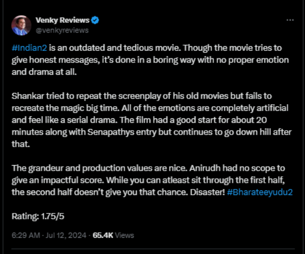 Indian 2  Review  Kamal Haasan  Shankar                           2