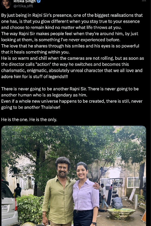 rajinikanth vettaiyan movie rithika singh rajinikanth vettaiyan movie rithika singh