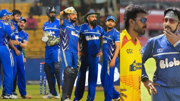 CCL 2025 Karnataka Bulldozers Chennai Rhinos Kichcha Sudeep Vikranth CCL 2025 Karnataka Bulldozers Chennai Rhinos Kichcha Sudeep Vikranth