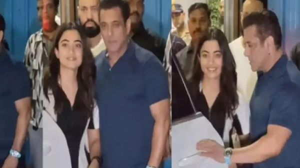 salman khan rashmika mandanna car viral video