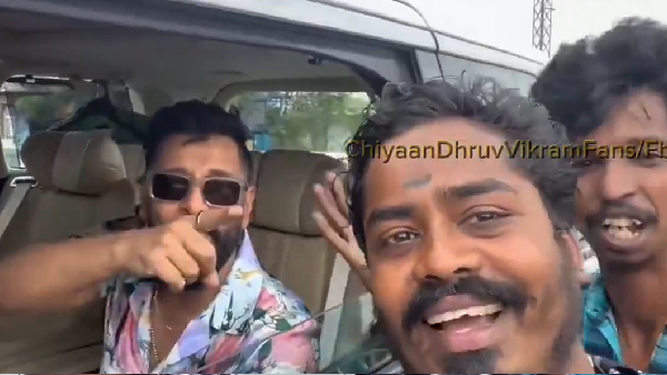 Veera Dheera Sooran Vikram Advise His Fans Who Chased His Car On Highway Video Goes Trending