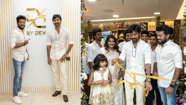 Dhanush Opens Vijay s Hairstylist D Cuts Dev Sakthivel New Salon Shop
