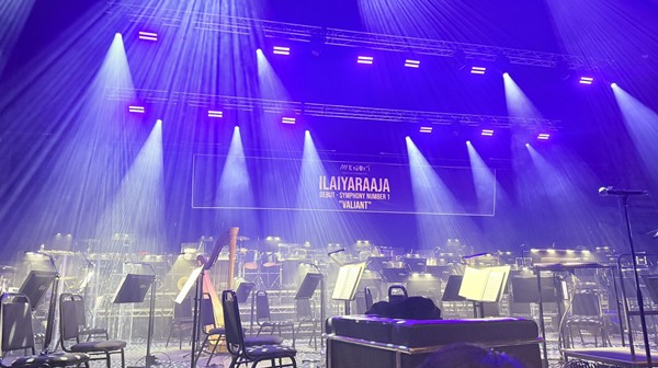 Ilayaraaja returns to Chennai after completing his Valiant Symphony