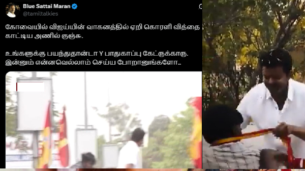 Blue Sattai Maran Slams TVK Vijay Fans Activities In Kovai Road Show Blue Sattai Maran Slams TVK Vijay Fans Activities In Kovai Road Show