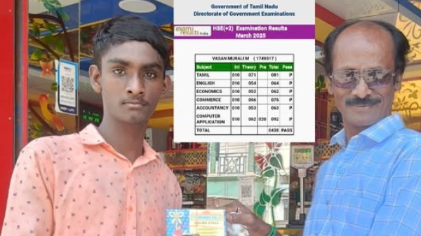 Comedy actor Muthukaalai son gets a good marks at 12th standard exam in Tamil Nadu