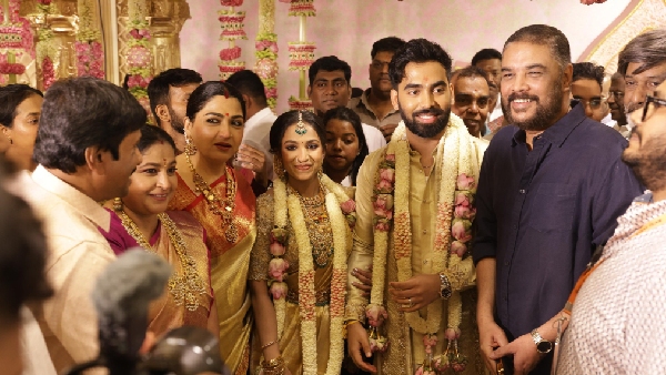 Director Sundar C Trolls Actress Radhika Infront of Kushboo at Ishari K Ganesh daughter wedding Director Sundar C Trolls Actress Radhika Infront of Kushboo at Ishari K Ganesh daughter wedding