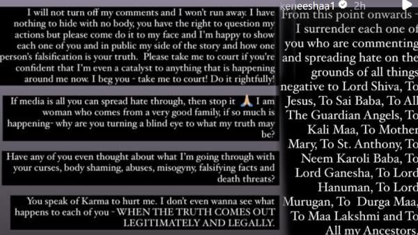 Keneeshaa Shares Netizens Worst Comment On Instagram About Ravi Mohan Aarti Divorce Issue Keneeshaa Shares Netizens Worst Comment On Instagram About Ravi Mohan Aarti Divorce Issue