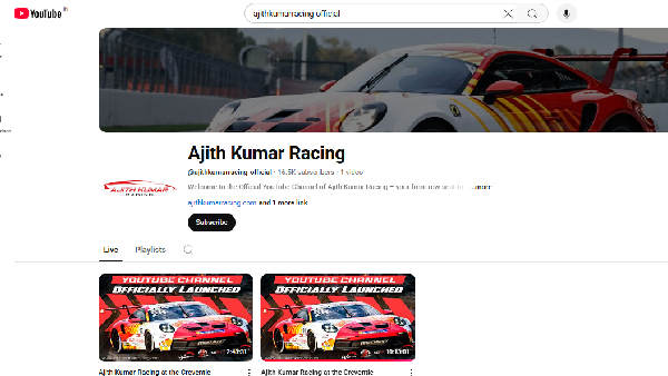 Ajith Kumar Starts Ajith Kumar Racing Youtube Channel For Car Racing Videos
