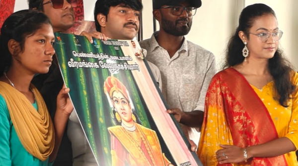 Shruthi Narayanan released Kadukka movie Velu Nachiyar poster stirs some controversy
