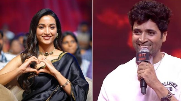 Adivi Sesh once again teases Srinidhi Shetty infront of Nani at the Hit 3 event