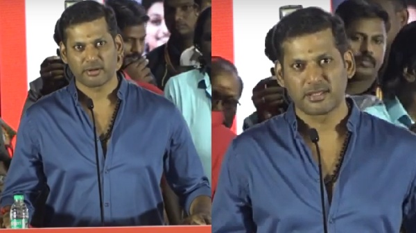 Vishal s hands trembled while speaking on stage at the FEFSI Association Festival