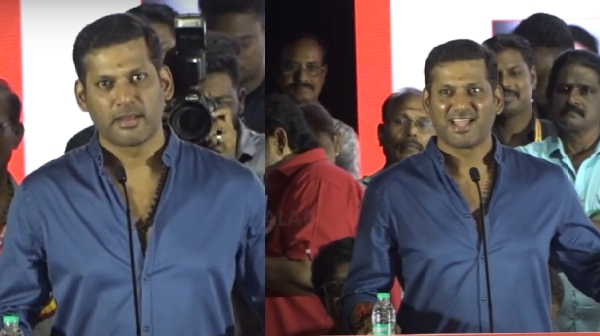 Vishal s hands trembled while speaking on stage at the FEFSI Association Festival