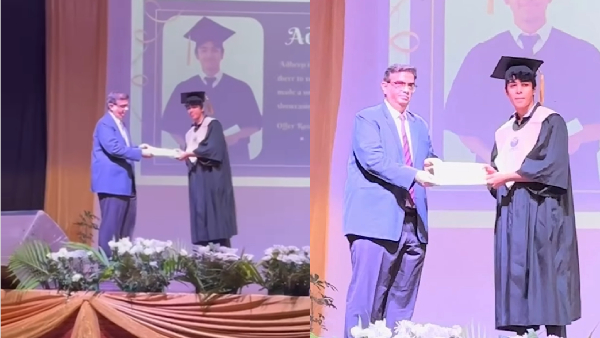 Actress Simran Son Completed His Schooling Convocation Video Goes Trending