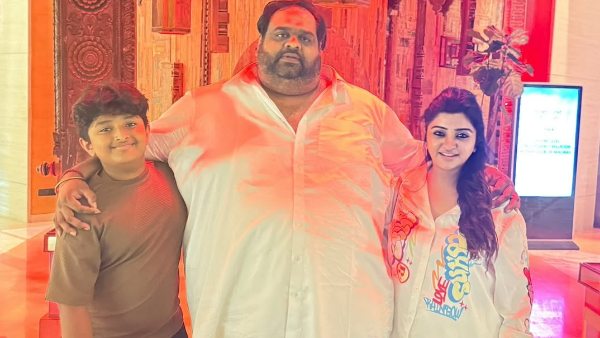 Mahalakshmi shares a super birthday wishes to her husband Ravindar Chandrasekaran with her son