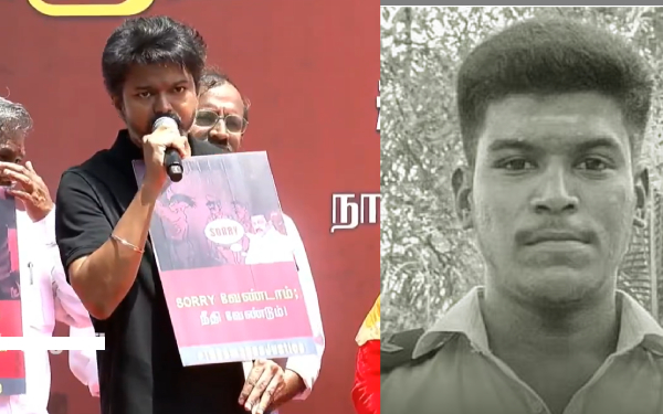 TVK Vijay First Protest Against TN Police Custody Death Ajithkumar