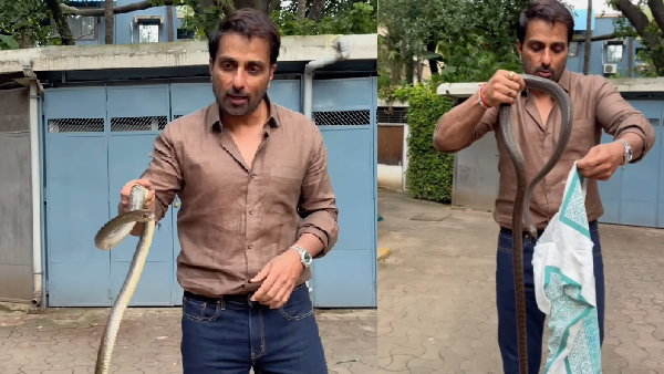 Actor Sonu Sood Handle Real Snake Which Is Comes His Home Video Goes Trending