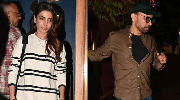 Samantha Ruth Prabhu spotted at Mumbai hotel with Family Man DIrector Raj Nidimoru Samantha Ruth Prabhu spotted at Mumbai hotel with Family Man DIrector Raj Nidimoru