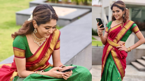 Aditi Shankar celebrates Varalakshmi Viradham in half saree photos and video goes viral