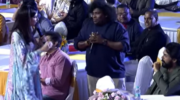 Yogi Babu fans roasted Vj Bhavana for doing rude on Ravi Mohan Studio launch event
