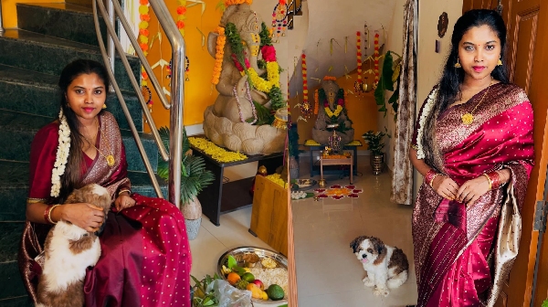 Tik Tok Fame Elakkiyaa celebrates Ganesh Chaturthi in her home pics grabs fans attention Tik Tok Fame Elakkiyaa celebrates Ganesh Chaturthi in her home pics grabs fans attention